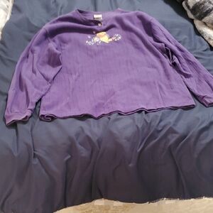Disney Purple Women's Sweatshirt with Embroidered Character
